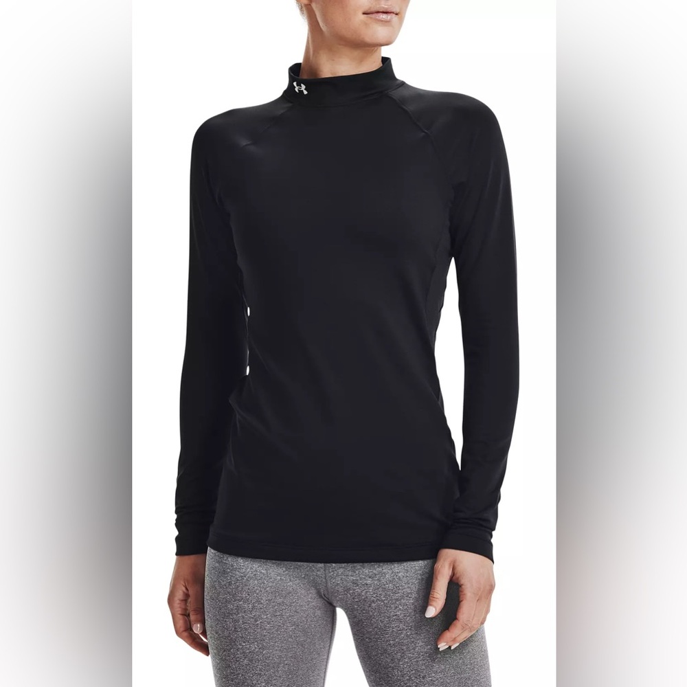 Under Armour Women's ColdGear Fitted Mock Neck Pullover | Medium | Black